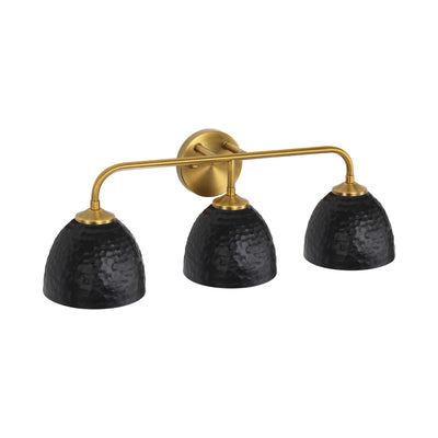 Golden Lighting Shepard 3-light Vanity in Modern Brass and Matte Black shade - - Golden Lighting