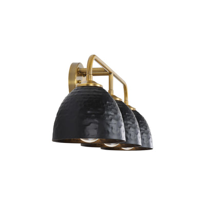 Golden Lighting Shepard 3-light Vanity in Modern Brass and Matte Black shade - - Golden Lighting