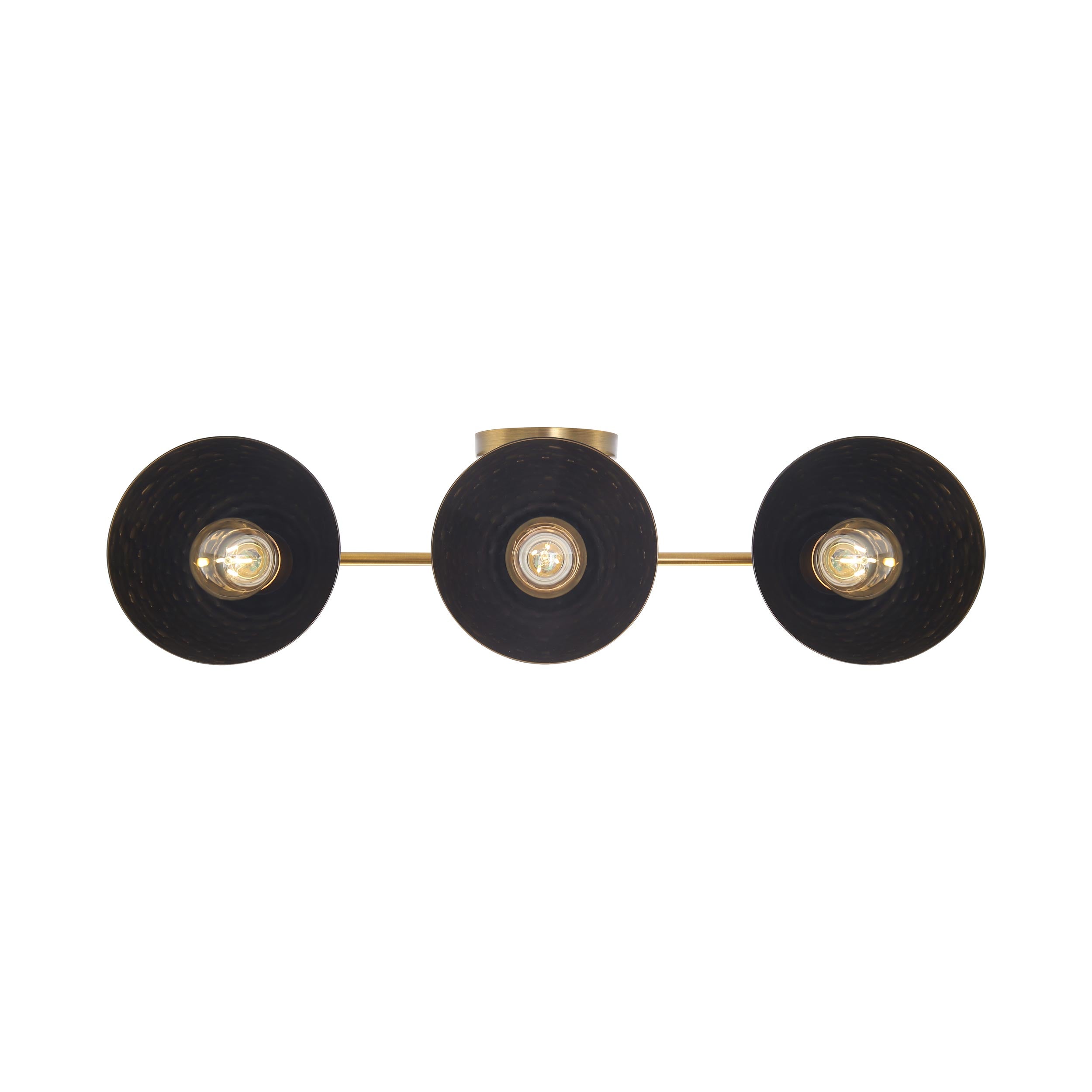 Golden Lighting Shepard 3-light Vanity in Modern Brass and Matte Black shade - - Golden Lighting