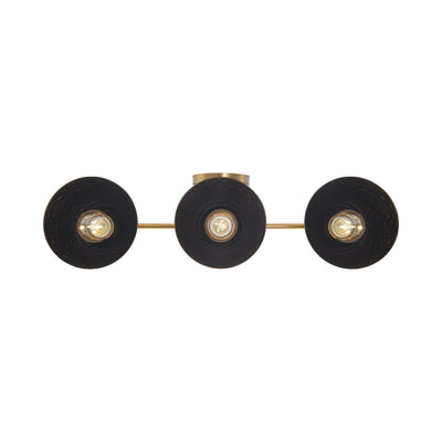 Golden Lighting Shepard 3-light Vanity in Modern Brass and Matte Black shade - - Golden Lighting