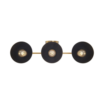 Golden Lighting Shepard 3-light Vanity in Modern Brass and Matte Black shade - - Golden Lighting