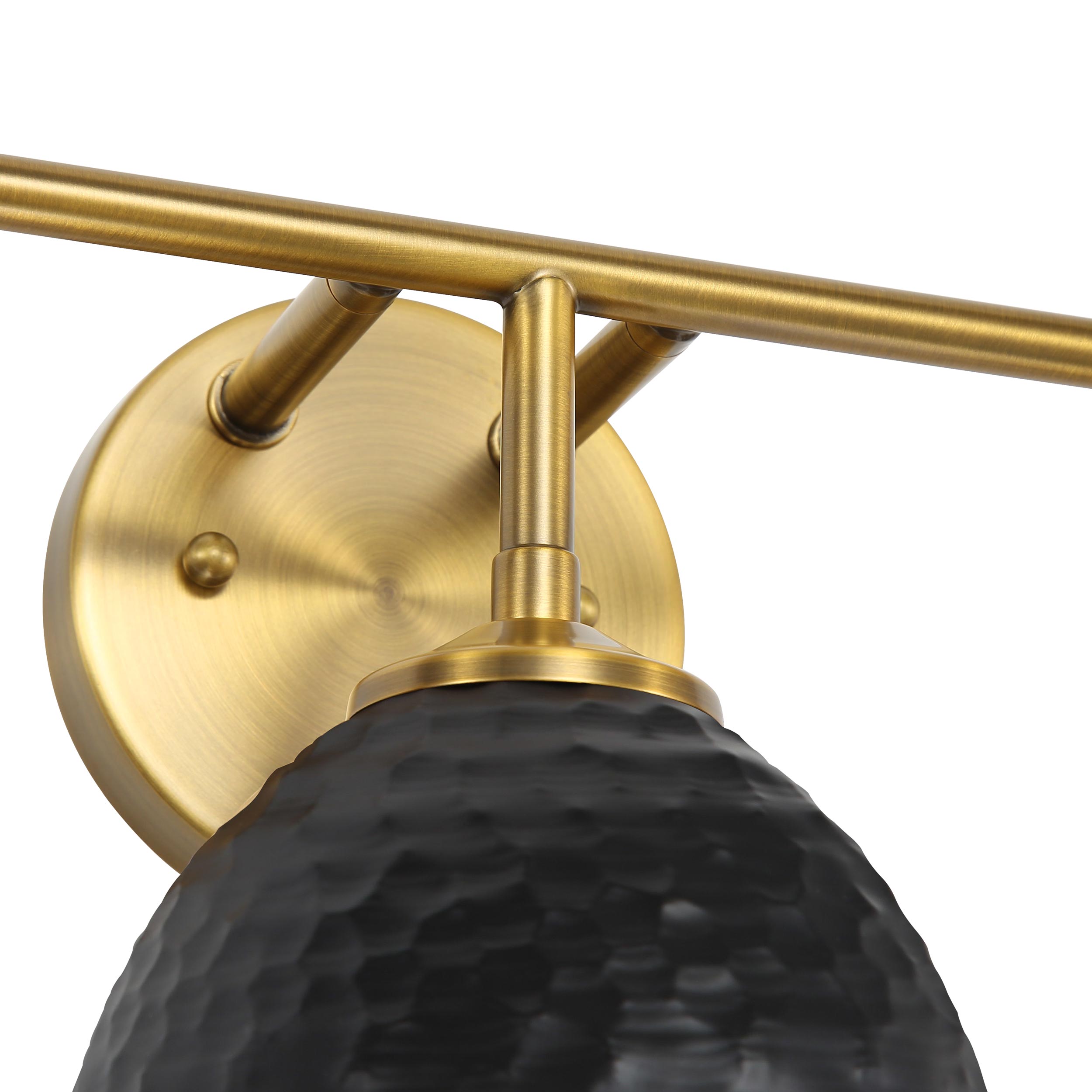 Golden Lighting Shepard 3-light Vanity in Modern Brass and Matte Black shade - - Golden Lighting