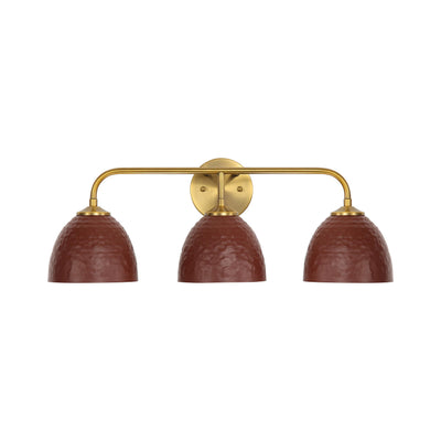 Golden Lighting Shepard 3-light Vanity in Modern Brass and Russet Clay shade - - Golden Lighting