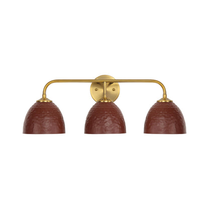 Golden Lighting Shepard 3-light Vanity in Modern Brass and Russet Clay shade - - Golden Lighting