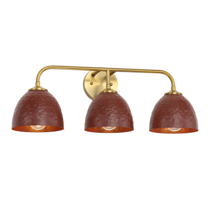 Golden Lighting Shepard 3-light Vanity in Modern Brass and Russet Clay shade - - Golden Lighting
