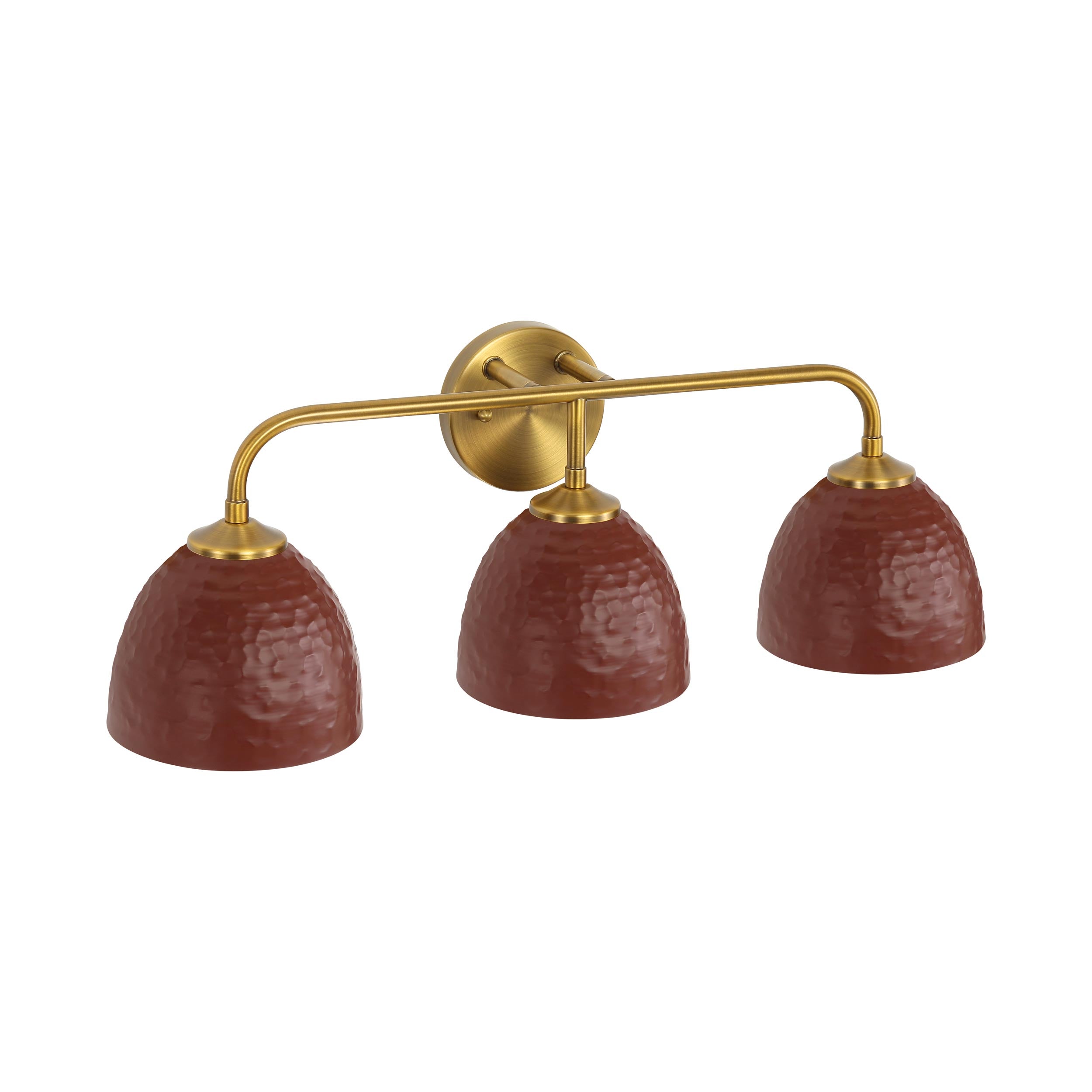 Golden Lighting Shepard 3-light Vanity in Modern Brass and Russet Clay shade - - Golden Lighting