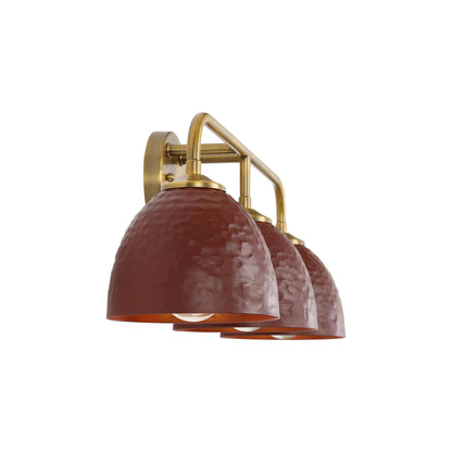 Golden Lighting Shepard 3-light Vanity in Modern Brass and Russet Clay shade - - Golden Lighting