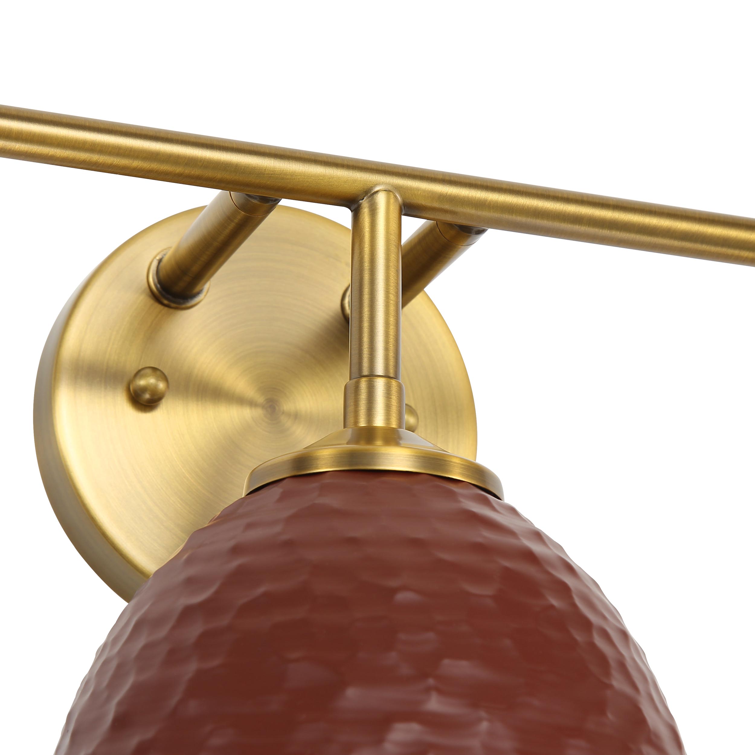 Golden Lighting Shepard 3-light Vanity in Modern Brass and Russet Clay shade - - Golden Lighting