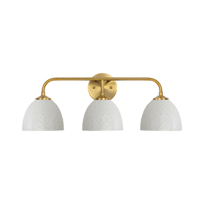 Golden Lighting Shepard 3-light Vanity in Modern Brass and Matte White shade - - Golden Lighting