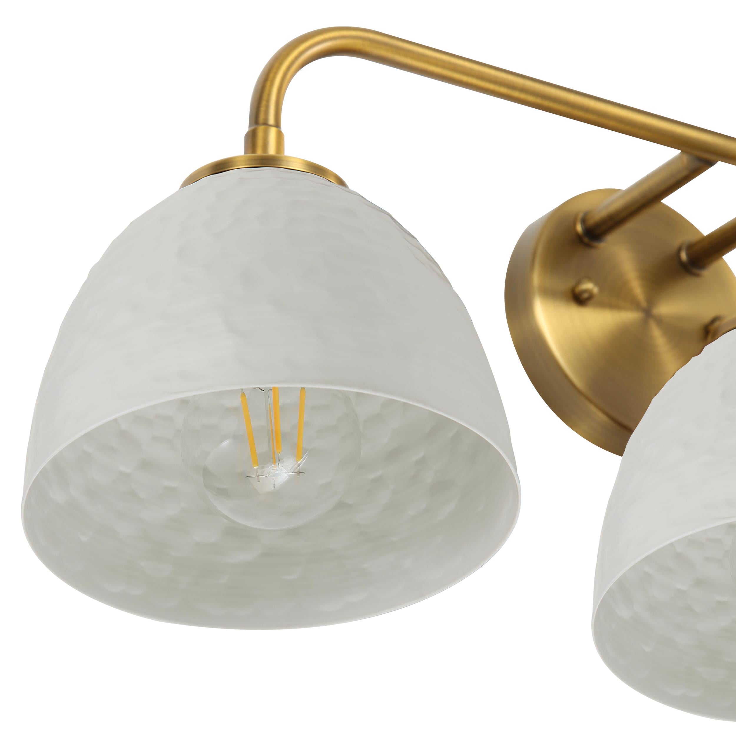 Golden Lighting Shepard 3-light Vanity in Modern Brass and Matte White shade - - Golden Lighting