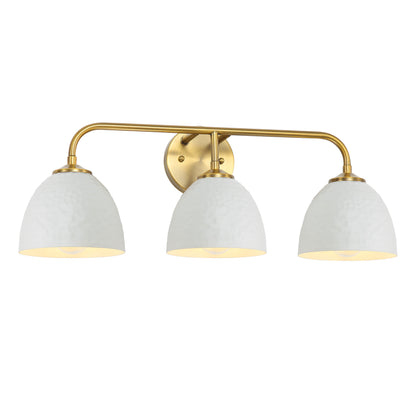 Golden Lighting Shepard 3-light Vanity in Modern Brass and Matte White shade