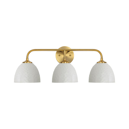 Shepard 3-Light Bath Vanity in Modern Brass with Matte White - - Golden Lighting