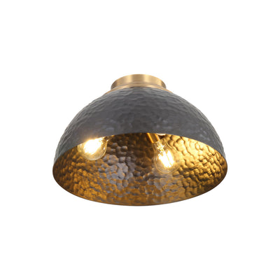 Golden Lighting Shepard 3-light Flush Mount in Modern Brass and Matte Black shade - - Golden Lighting