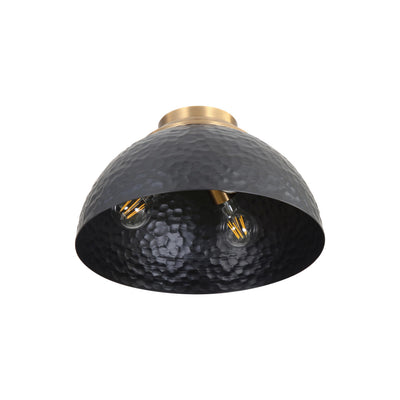 Golden Lighting Shepard 3-light Flush Mount in Modern Brass and Matte Black shade - - Golden Lighting