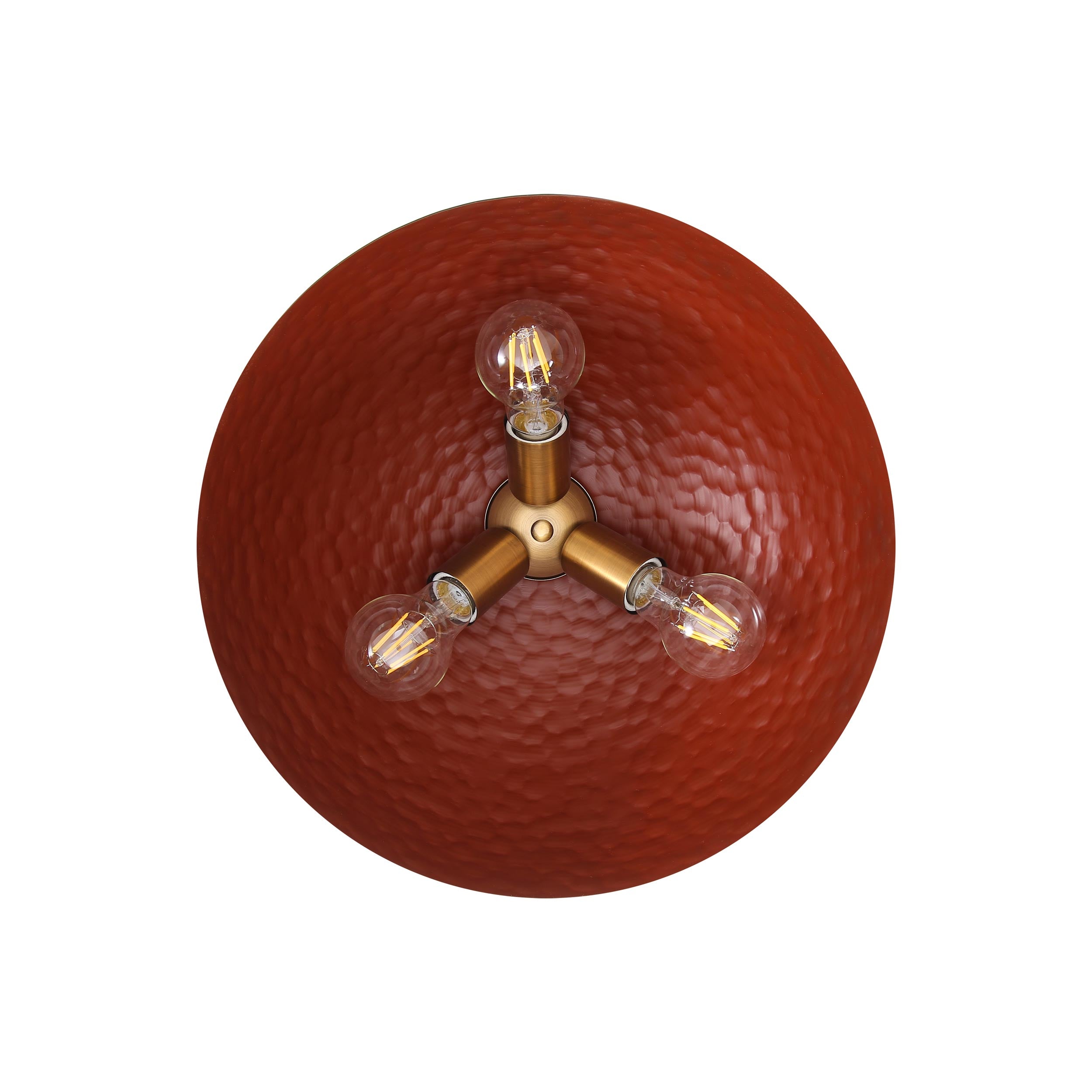 Golden Lighting Shepard 3-light Flush Mount in Modern Brass and Russet Clay shade - - Golden Lighting