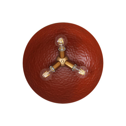 Golden Lighting Shepard 3-light Flush Mount in Modern Brass and Russet Clay shade - - Golden Lighting