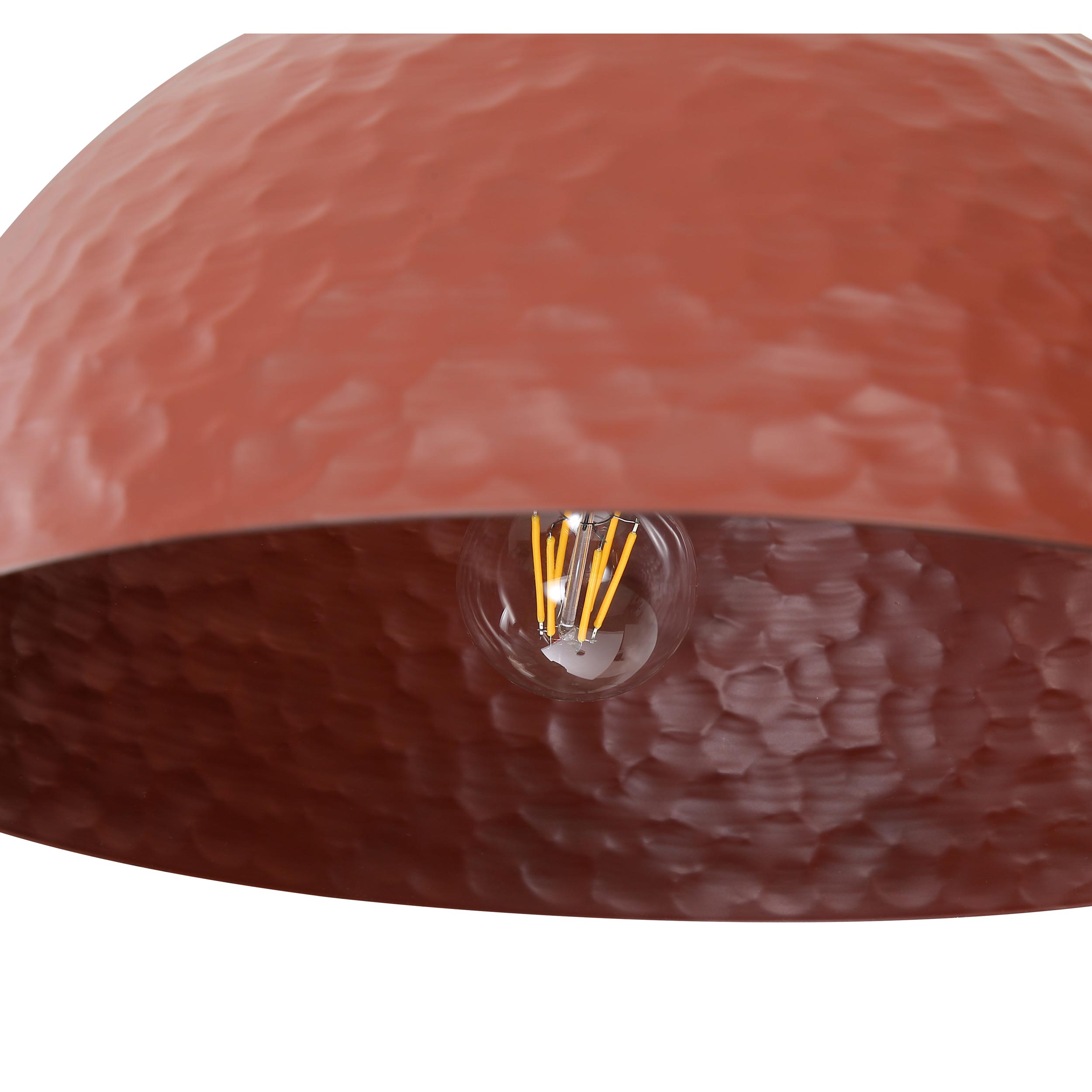 Golden Lighting Shepard 3-light Flush Mount in Modern Brass and Russet Clay shade - - Golden Lighting