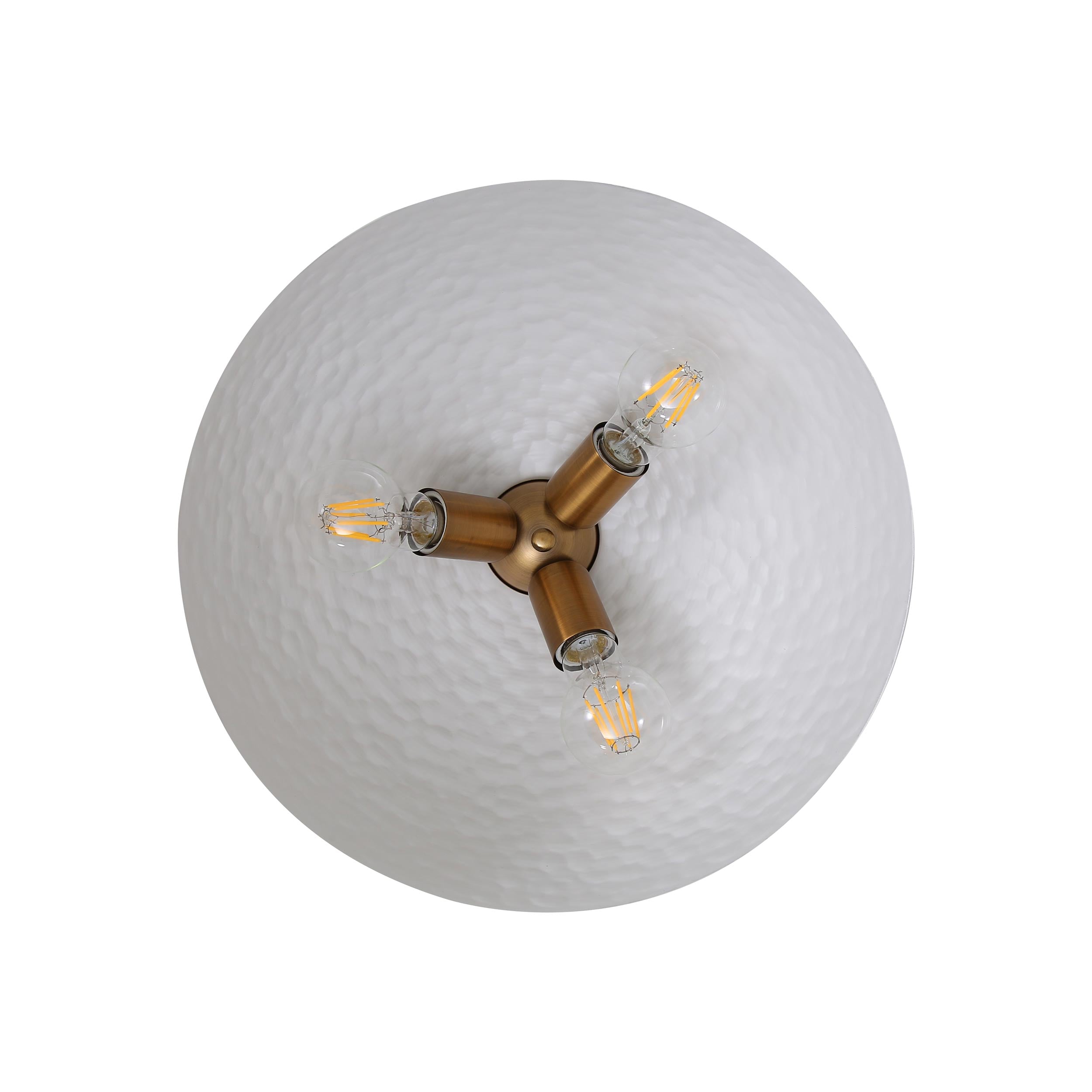 Golden Lighting Shepard 3-light Flush Mount in Modern Brass and Matte White shade - - Golden Lighting