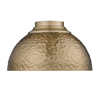 Golden Lighting Shepard 3-light Flush Mount in Modern Brass and Modern Brass shade - - Golden Lighting