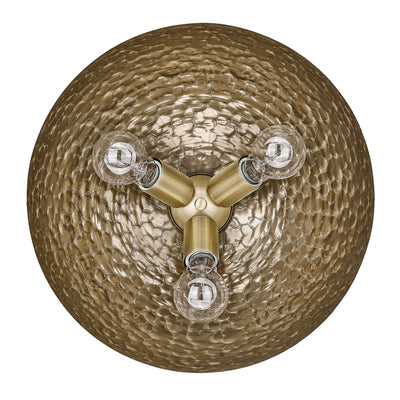 Golden Lighting Shepard 3-light Flush Mount in Modern Brass and Modern Brass shade - - Golden Lighting
