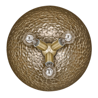 Golden Lighting Shepard 3-light Flush Mount in Modern Brass and Modern Brass shade - - Golden Lighting