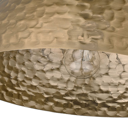 Golden Lighting Shepard 3-light Flush Mount in Modern Brass and Modern Brass shade - - Golden Lighting