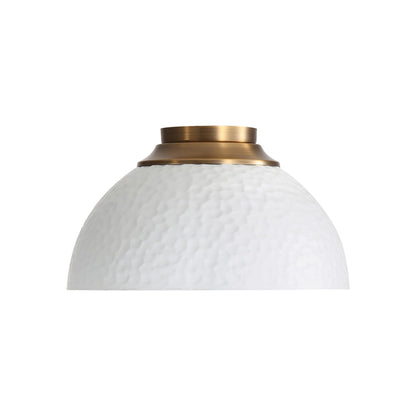 Shepard 3-Light Flush Mount in Modern Brass with Matte White - - Golden Lighting