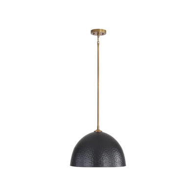 Golden Lighting Shepard 1-light Pendant in Modern Brass and Matte Black shade - - Golden Lighting