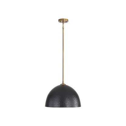 Golden Lighting Shepard 1-light Pendant in Modern Brass and Matte Black shade - - Golden Lighting