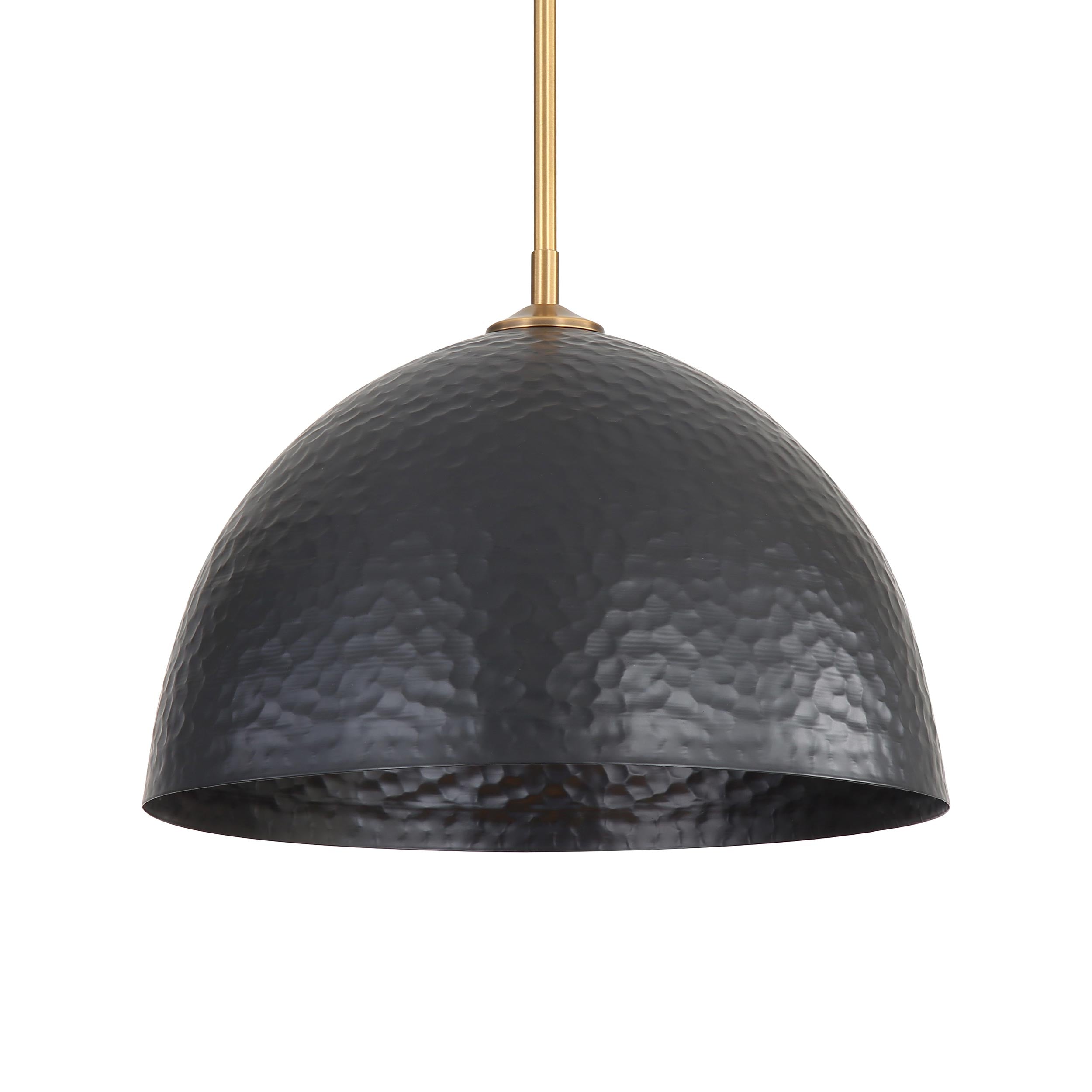 Golden Lighting Shepard 1-light Pendant in Modern Brass and Matte Black shade - - Golden Lighting