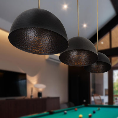 Golden Lighting Shepard 1-light Pendant in Modern Brass and Matte Black shade - - Golden Lighting