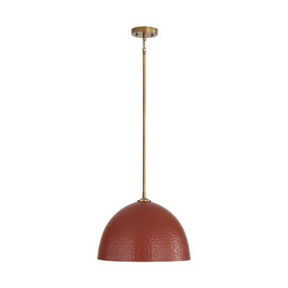 Golden Lighting Shepard 1-light Pendant in Modern Brass and Russet Clay shade - - Golden Lighting