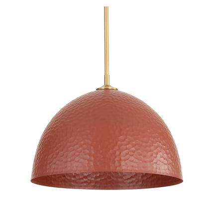 Golden Lighting Shepard 1-light Pendant in Modern Brass and Russet Clay shade - - Golden Lighting