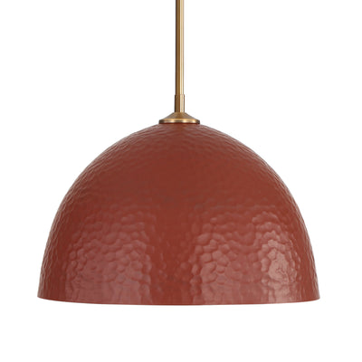 Golden Lighting Shepard 1-light Pendant in Modern Brass and Russet Clay shade - - Golden Lighting