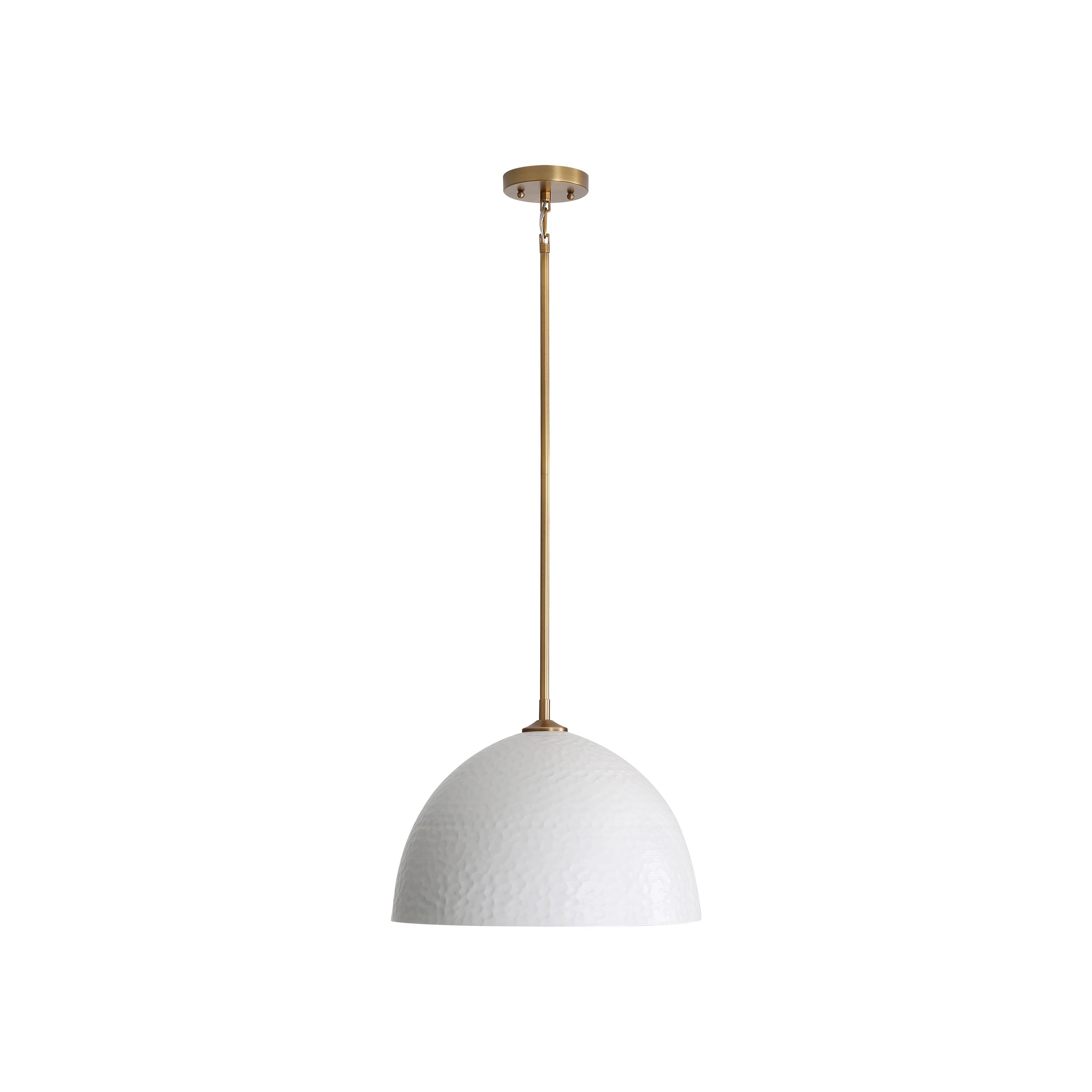 Shepard Large Pendant in Modern Brass with Matte White - - Golden Lighting