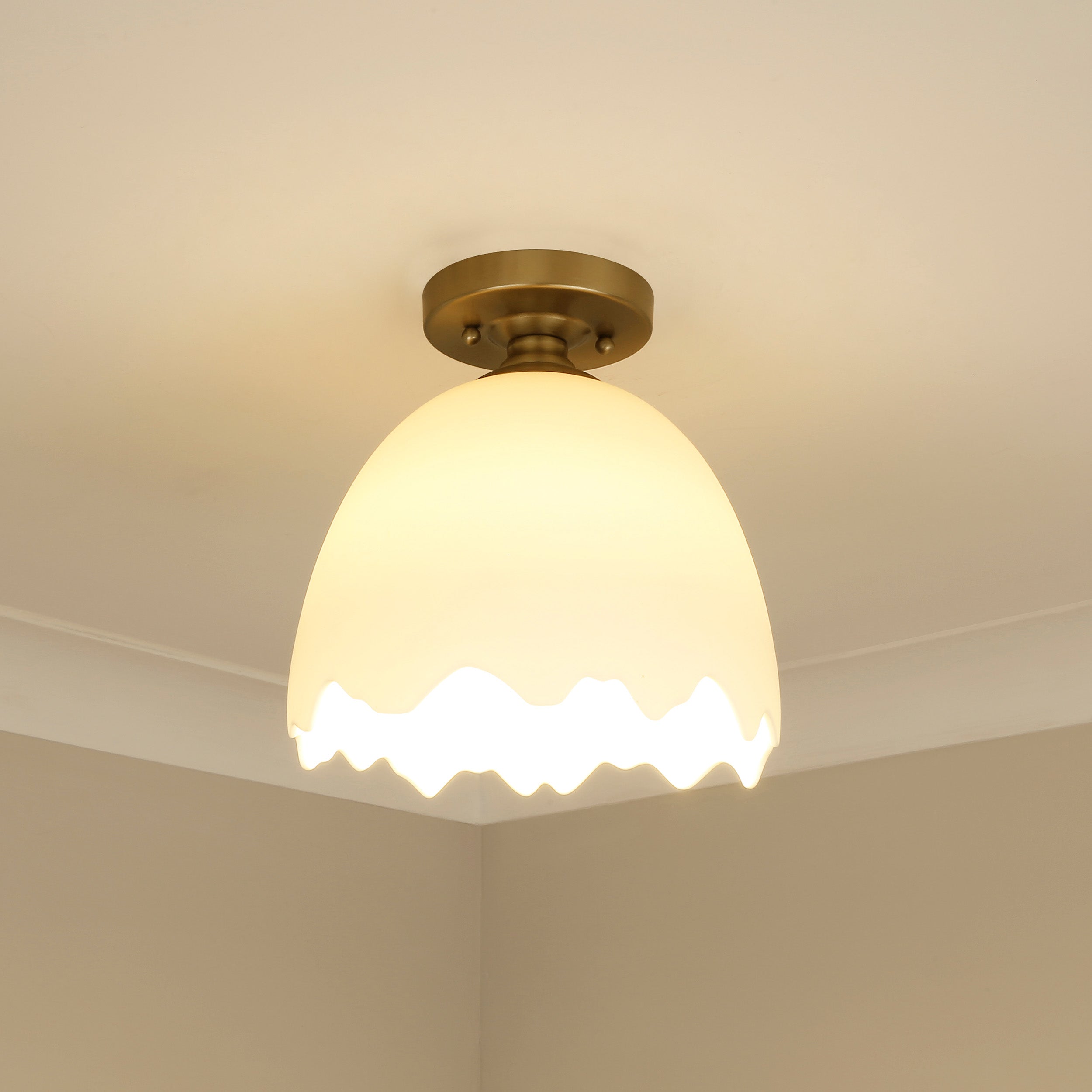 Brinkley 1-light Semi-Flush Mount in Brushed Champagne Brass