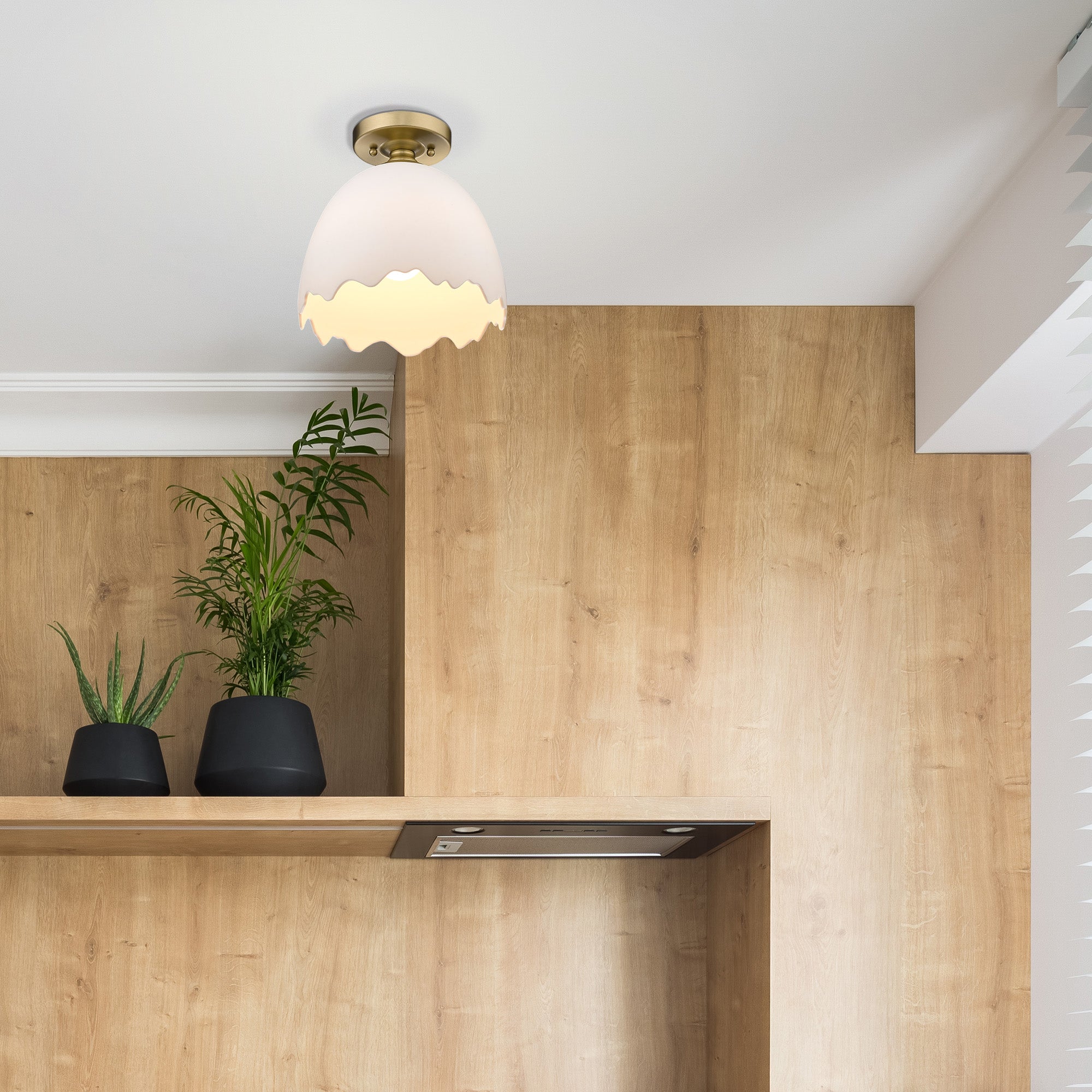 Brinkley 1-light Semi-Flush Mount in Brushed Champagne Brass