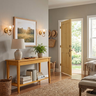 Entryway room scene with Audra 1-light wall sconces