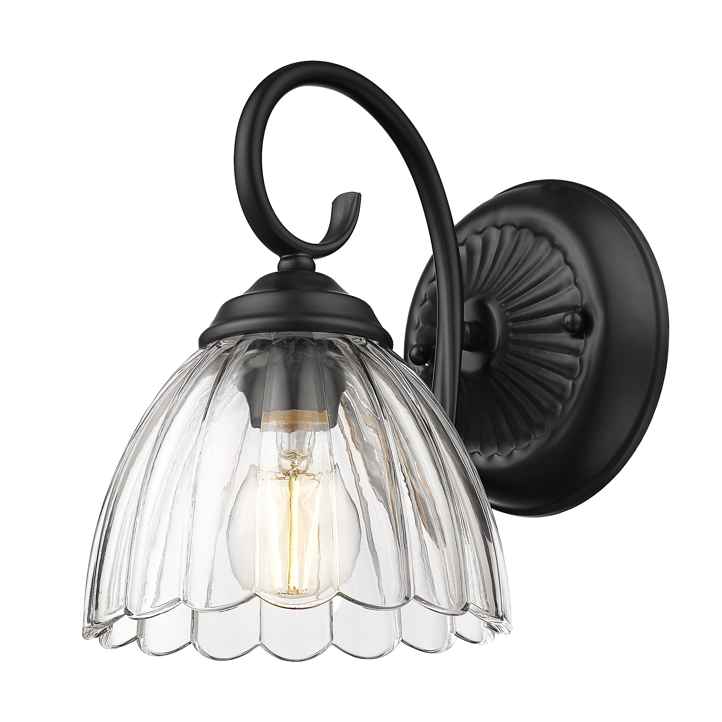 Golden Lighting Audra 1-light Wall Sconce in Matte Black - - Golden Lighting