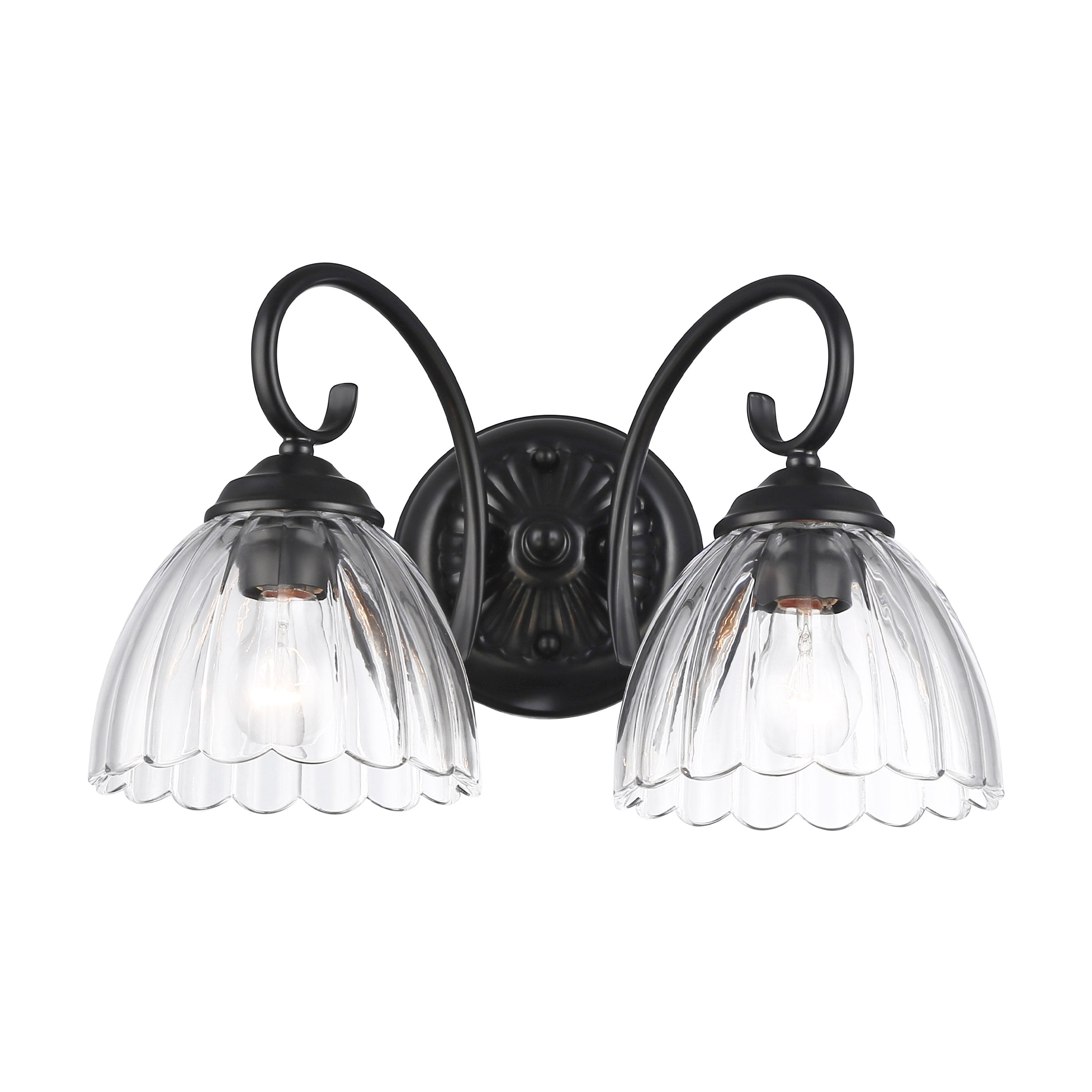 Golden Lighting Audra 2-light Vanity in Matte Black - - Golden Lighting