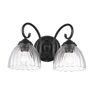 Golden Lighting Audra 2-light Vanity in Matte Black - - Golden Lighting