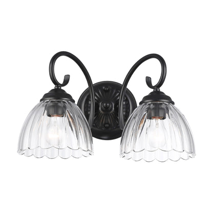 Golden Lighting Audra 2-light Vanity in Matte Black - - Golden Lighting