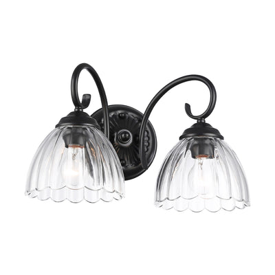 Golden Lighting Audra 2-light Vanity in Matte Black - - Golden Lighting
