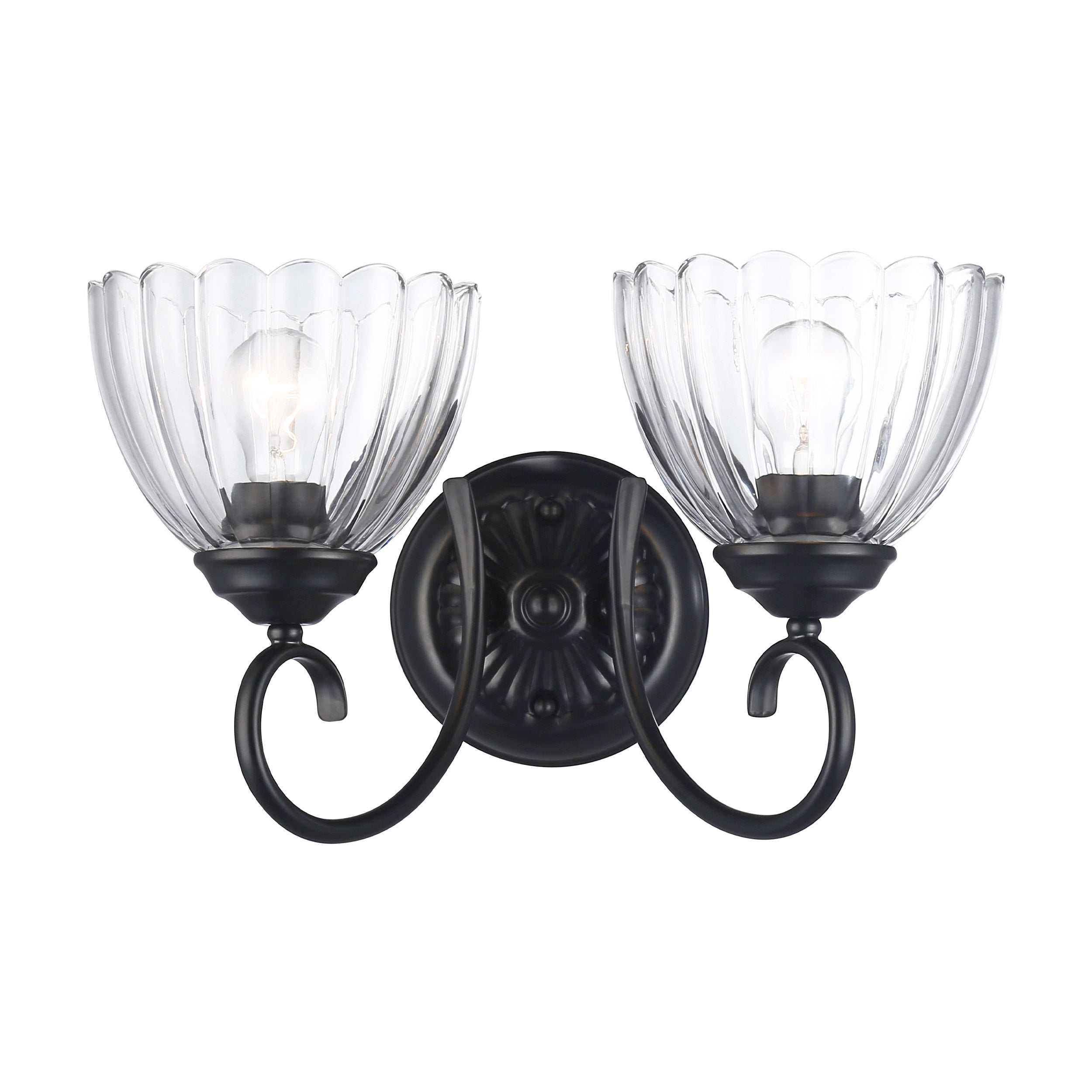 Golden Lighting Audra 2-light Vanity in Matte Black - - Golden Lighting