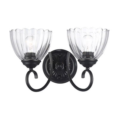 Golden Lighting Audra 2-light Vanity in Matte Black - - Golden Lighting