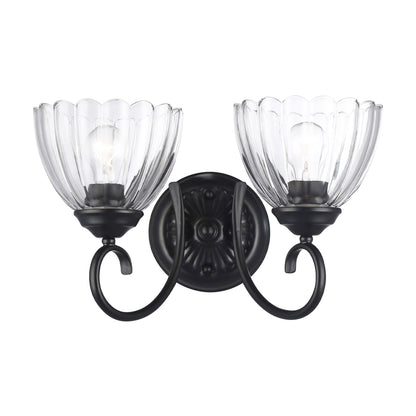 Golden Lighting Audra 2-light Vanity in Matte Black - - Golden Lighting