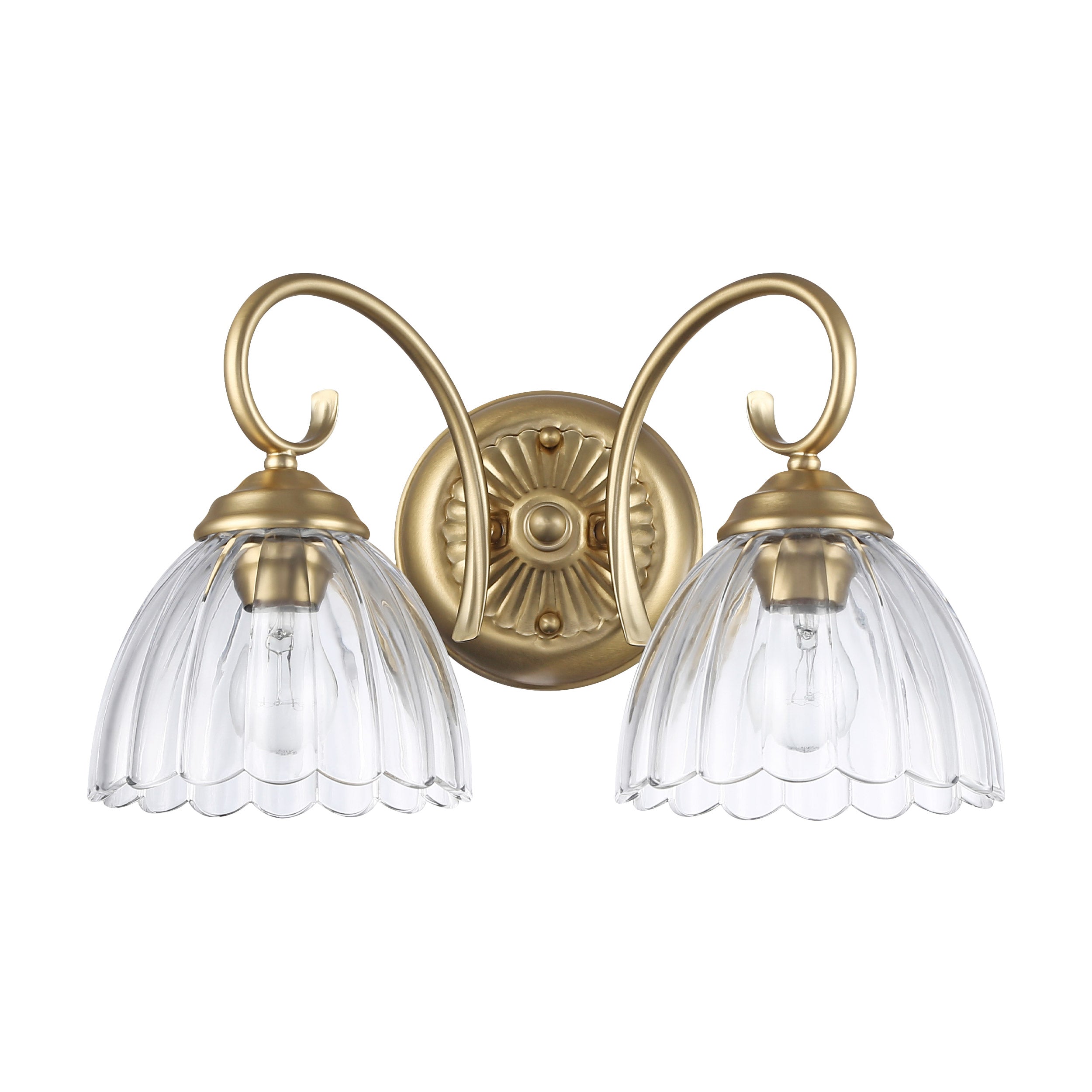 Audra 2-Light Vanity Light in Brushed Champagne Bronze with Clear Glass - - Golden Lighting