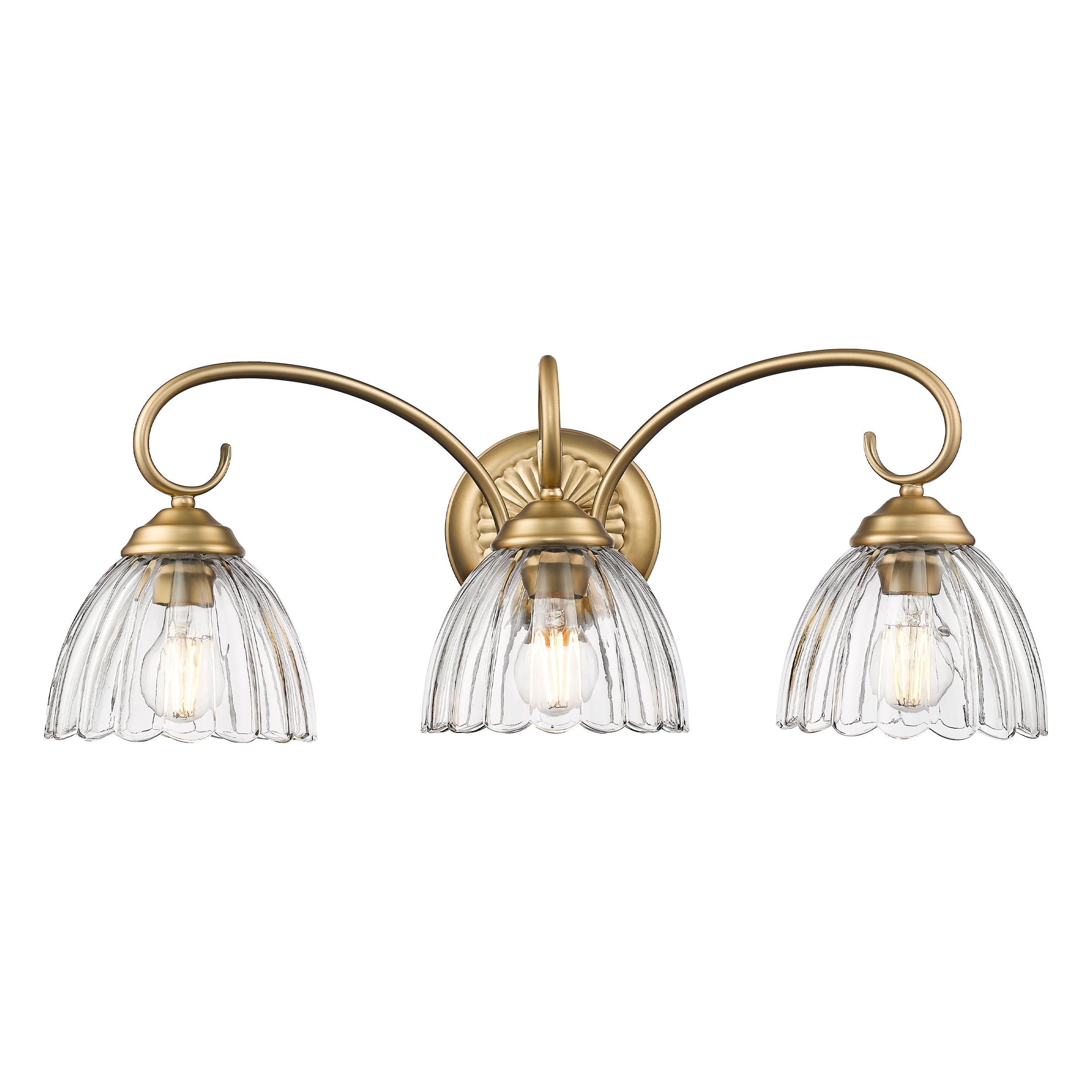 Audra 3-Light Vanity Light in Brushed Champagne Bronze with Clear Glass - Default Title - Golden Lighting