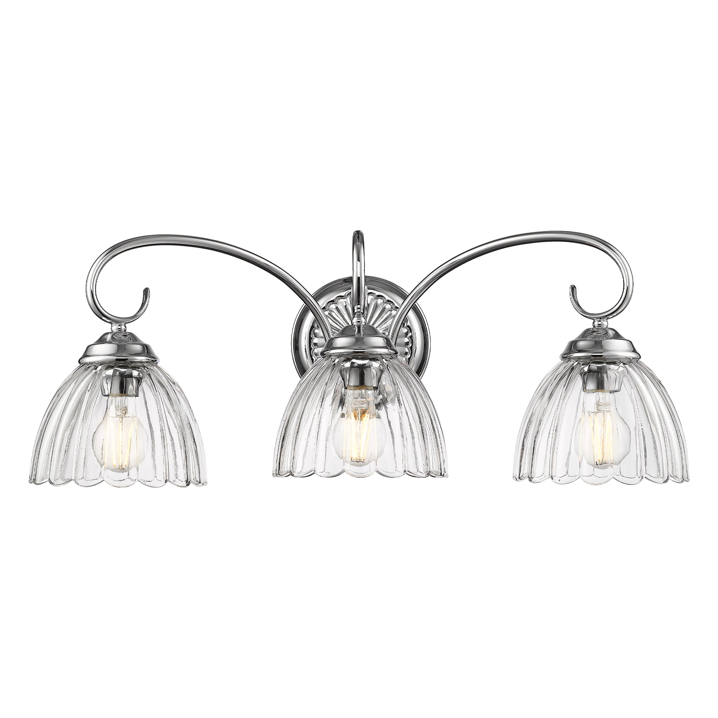 Audra 3-Light Vanity Light in Pewter with Clear Glass - Default Title - Golden Lighting