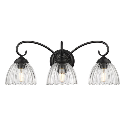 Golden Lighting Audra 3-light Vanity in Matte Black - - Golden Lighting